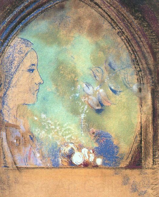 Odilon Redon Profile in an Arch Norge oil painting art